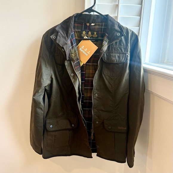 Barbour Jackets & Blazers - Ladies Utility Waxed Jacket in Olive Green by Barbour